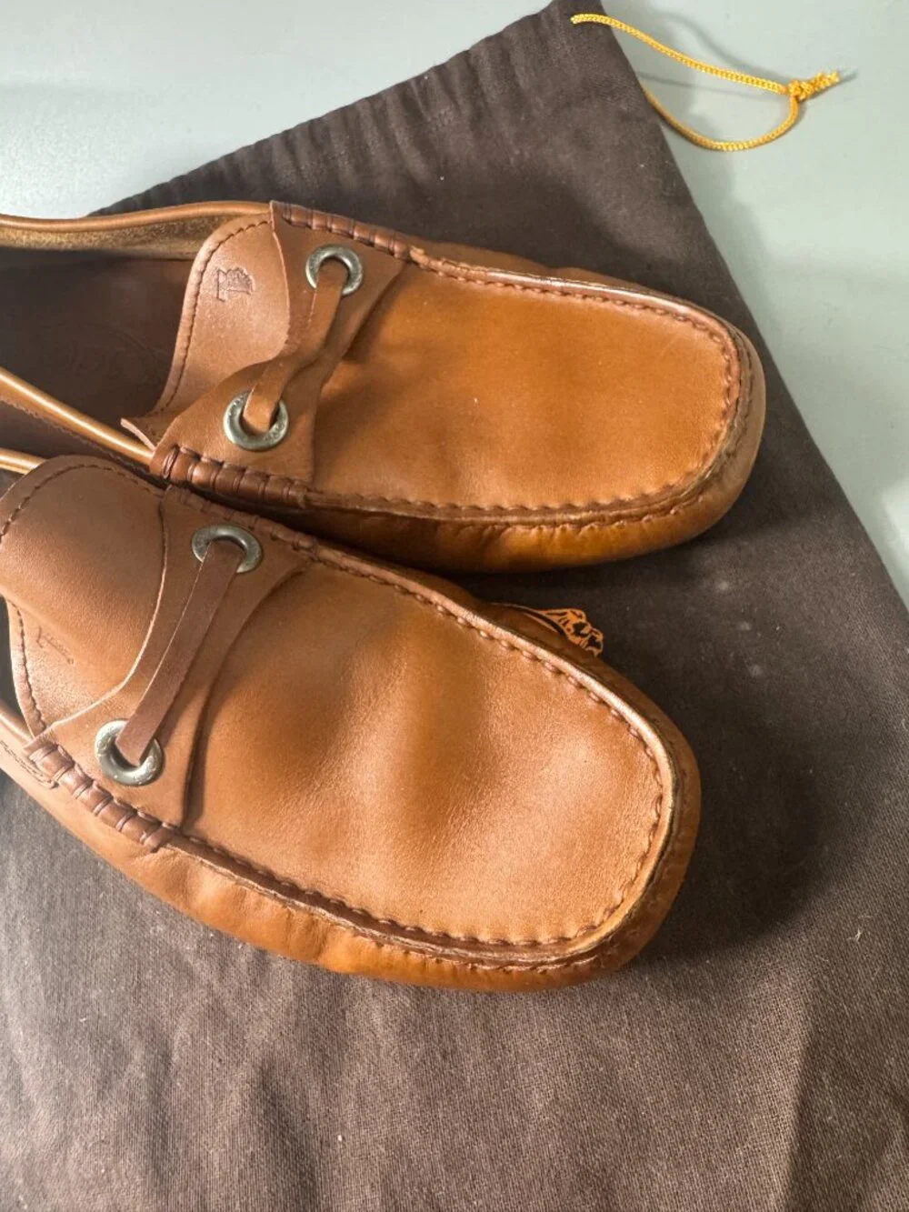 Authentic Tod's Gommino Leather Loafers - Caramel Brown, Size 8/US 9.5